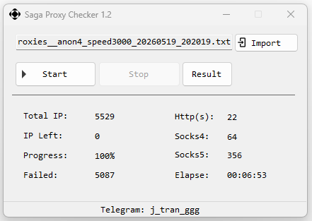 Saga Proxy Checker Saga Proxy Checker v1.2