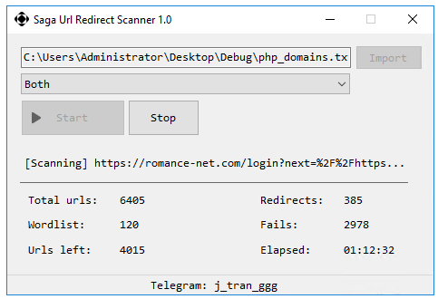 Saga Url Redirect Scanner