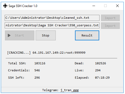 Saga SSH Cracker