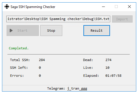 Saga SSH Spamming Checker