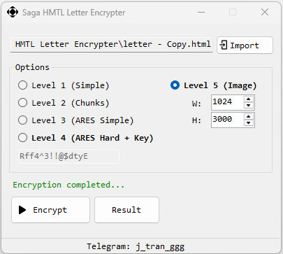 Saga HTML Letter Encrypter