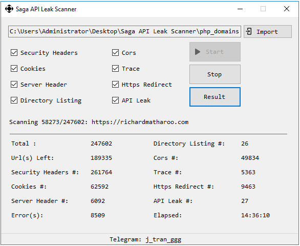 Saga API Leak Scanner 2