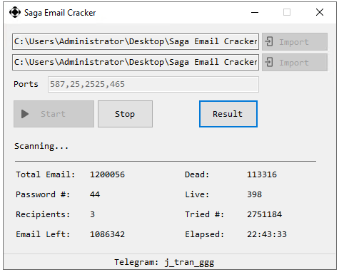 Saga Email Cracker Saga Email Cracker result
