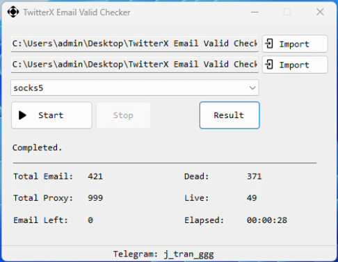 TwitterX Email Valid Checker TwitterX Email Valid Checker